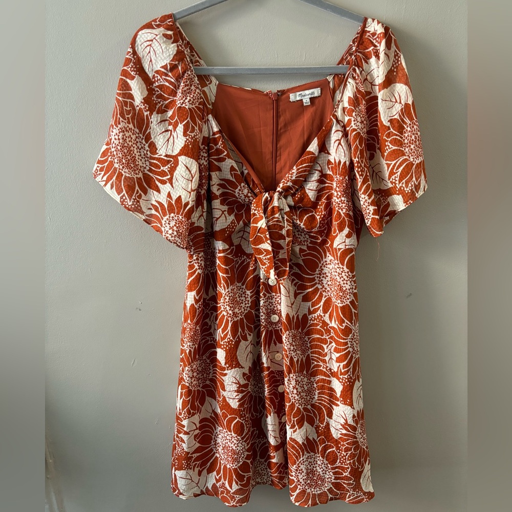 Madewell Orange Floral Summer Dress